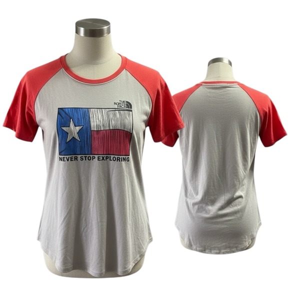 The North Face Tops - The North Face Womens Graphic T-Shirt LOT OF 2 Texas Flag Redbox Blue Red Small